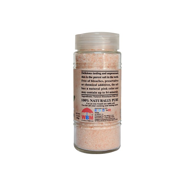 Glass Jar Himalayan Pink Sea Salt - Fine (17.5 oz )